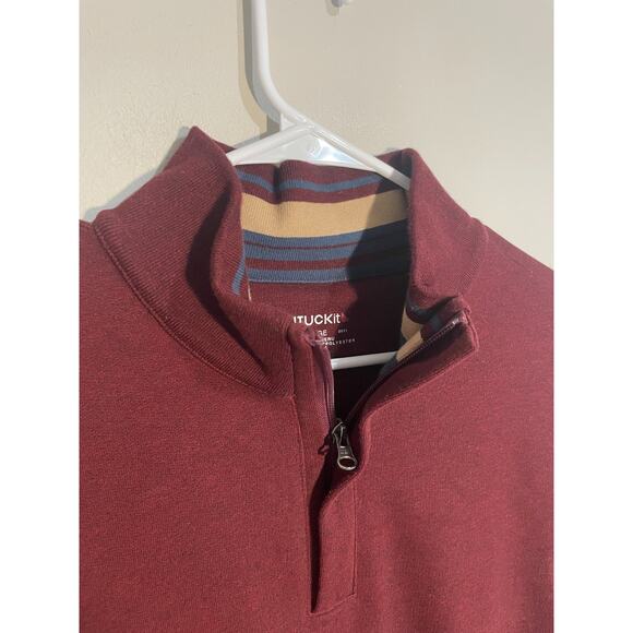 UNTUCKit 1/4 Zip Sweatshirt Size Large Burgundy Men's Corral Style #40297 - Picture 2 of 8